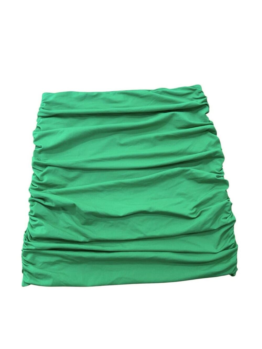 Aritzia Babaton Green Ruched Mini Skirt